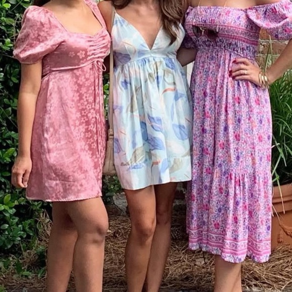 Blue Mini dress (center) Abercrombie & Fitch